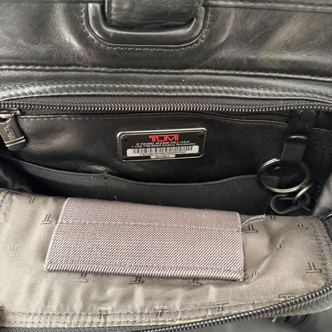TUMI ビジネスバッグ 本革 レザー 2way 保存袋 ショルダー ブラック