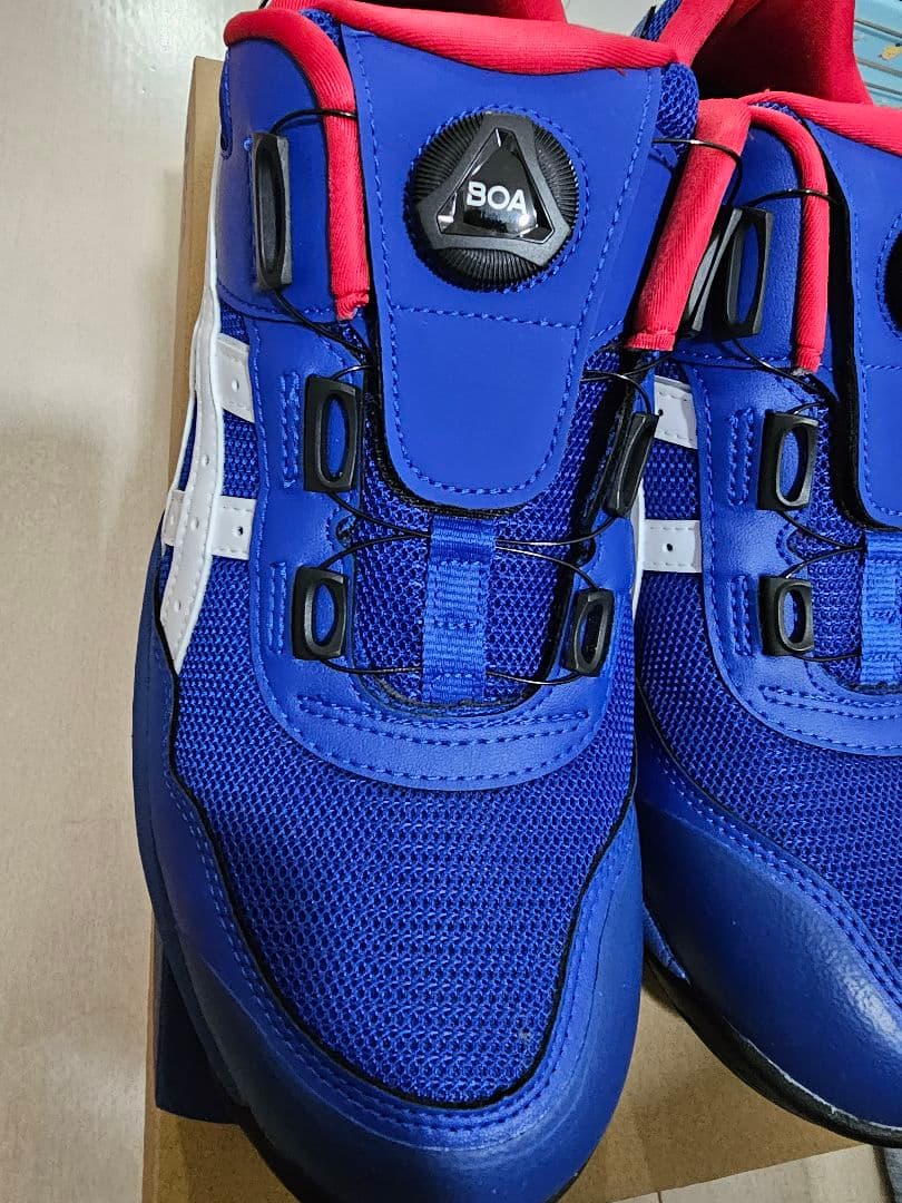 アシックス　安全靴　ブルー　ホワイト　27センチ　ダイヤル式　箱付き　新品