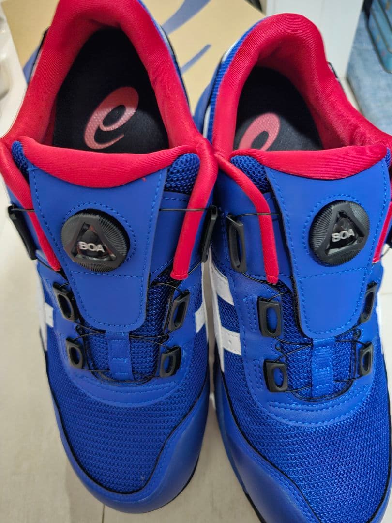 アシックス　安全靴　ブルー　ホワイト　27センチ　ダイヤル式　箱付き　新品