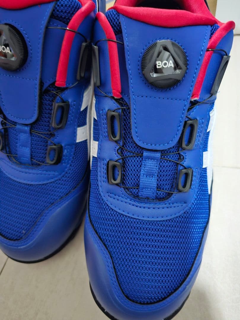 アシックス　安全靴　ブルー　ホワイト　27センチ　ダイヤル式　箱付き　新品