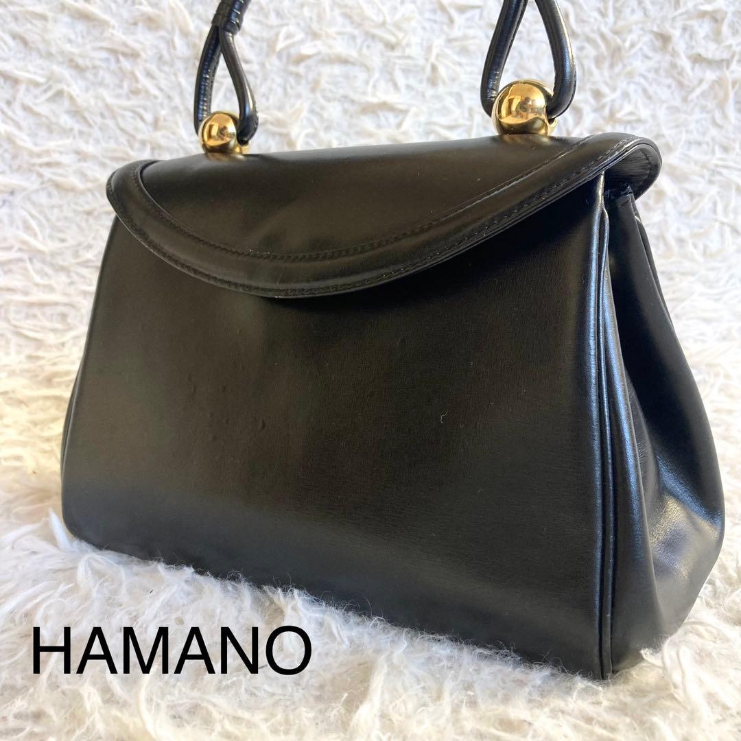 皇室御用達 濱野皮革工藝 HAMANO ハンドバッグ フォーマル 本革 冠婚葬祭