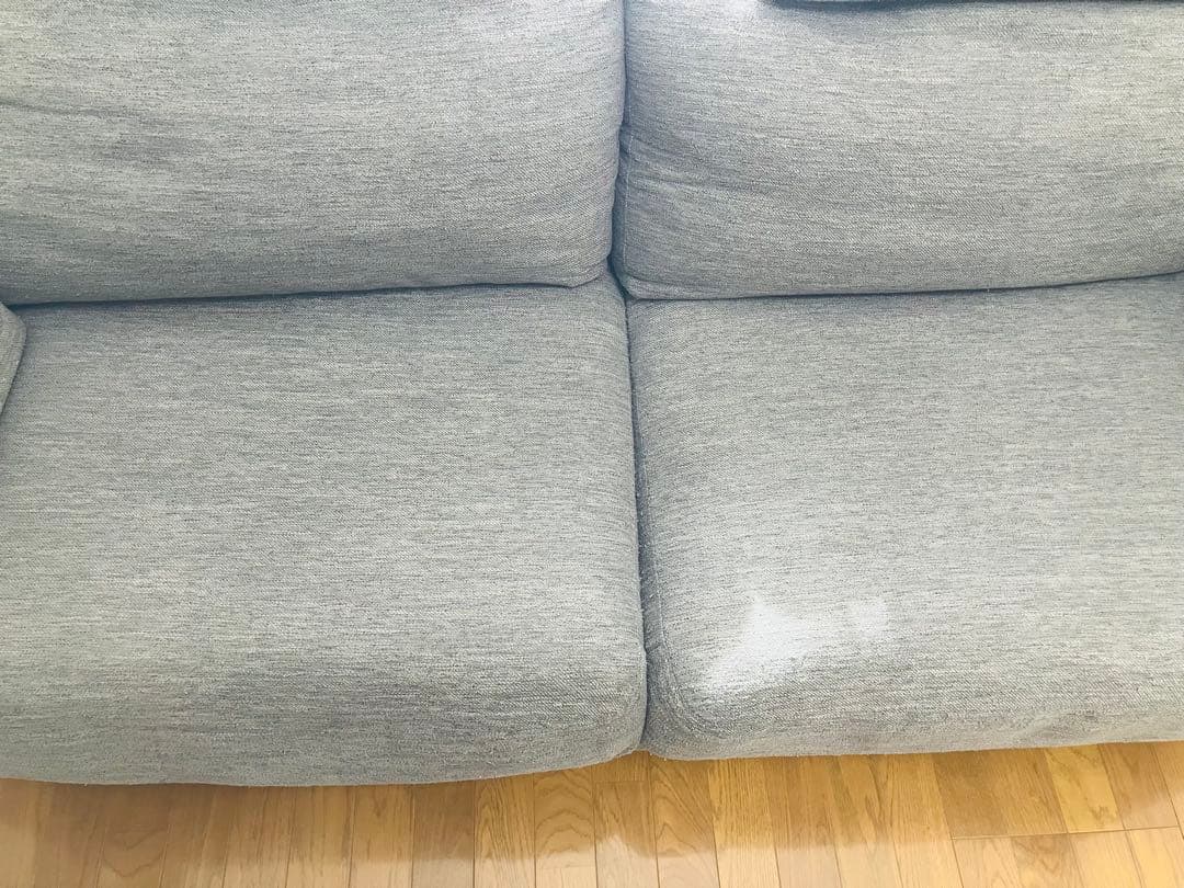 【ニトリ　匿名配送】ダークグレー 3人掛けソファ ヘッドレスト付き