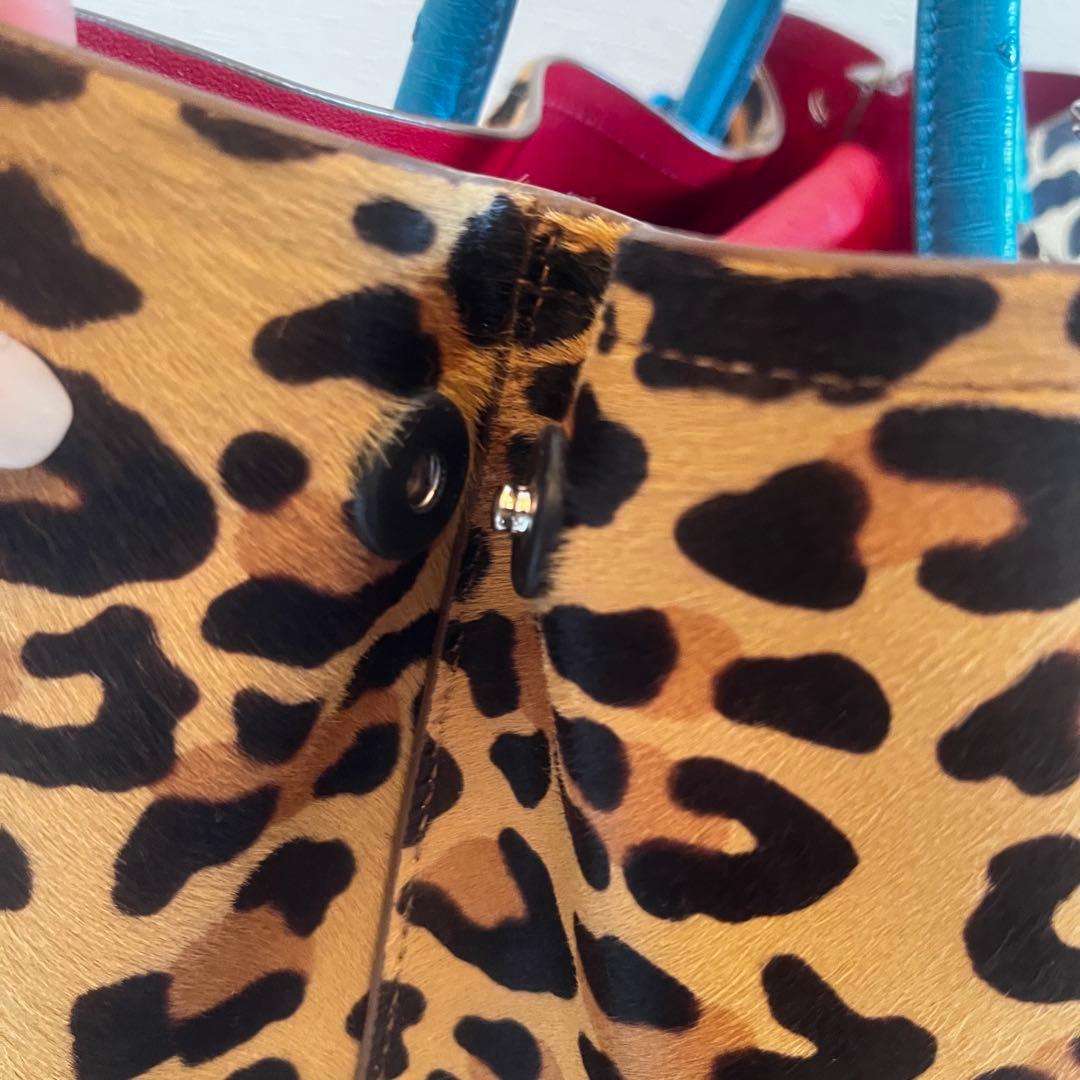 prada レオパード　豹　ハラコ　バッグ　レッド　ヘアカーフ　chieko+