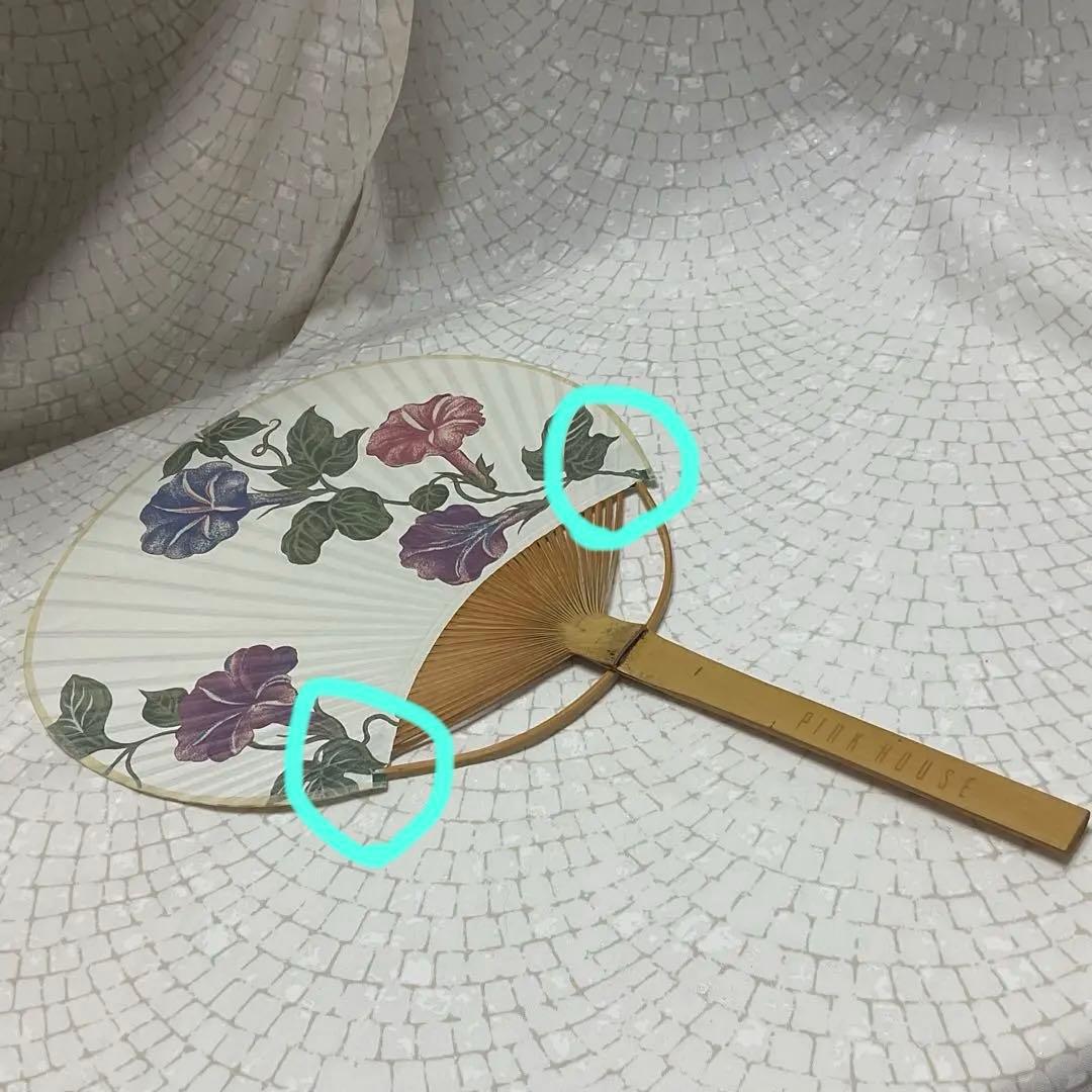 【ピンクハウス】 PINK HOUSE 浴衣 ハンガー 巾着 帯 朝顔うちわ柄