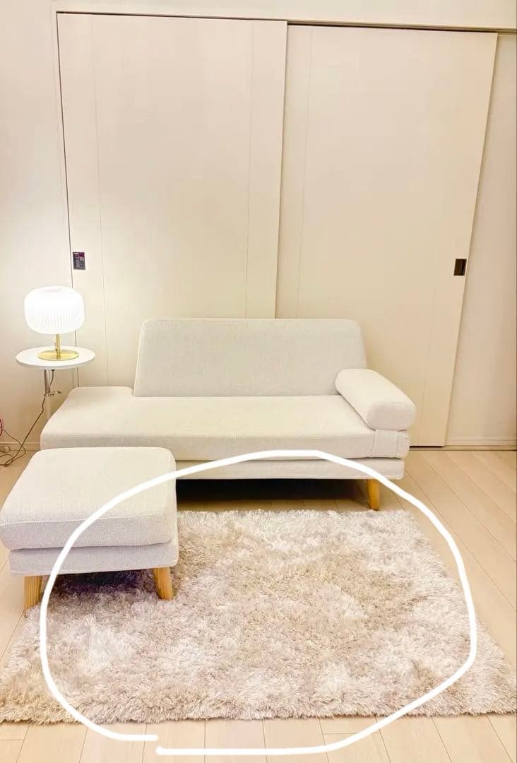 Francfranc フランフラン シャギーラグ（ホワイトベージュ）