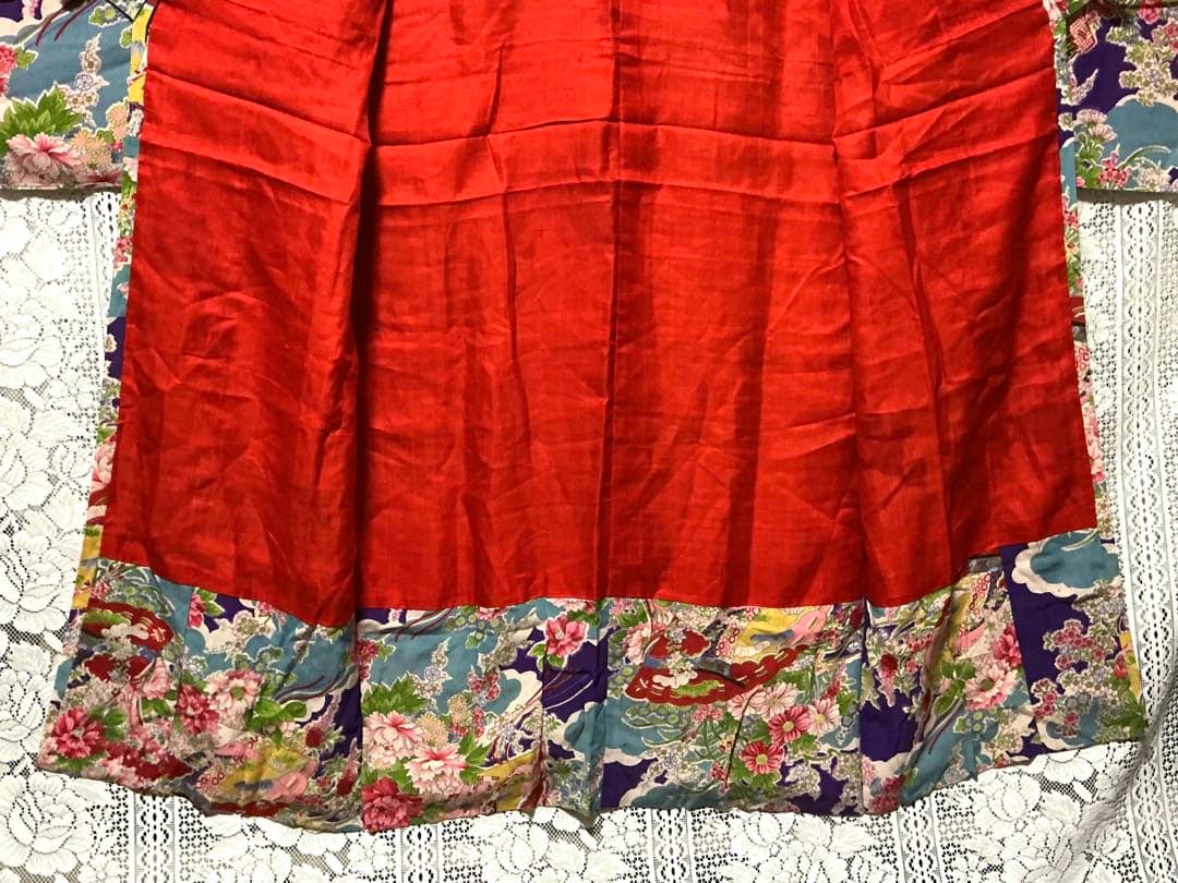 【アンティーク・大正ロマン】鮮やかな総柄の長襦袢　正絹　希少　A511