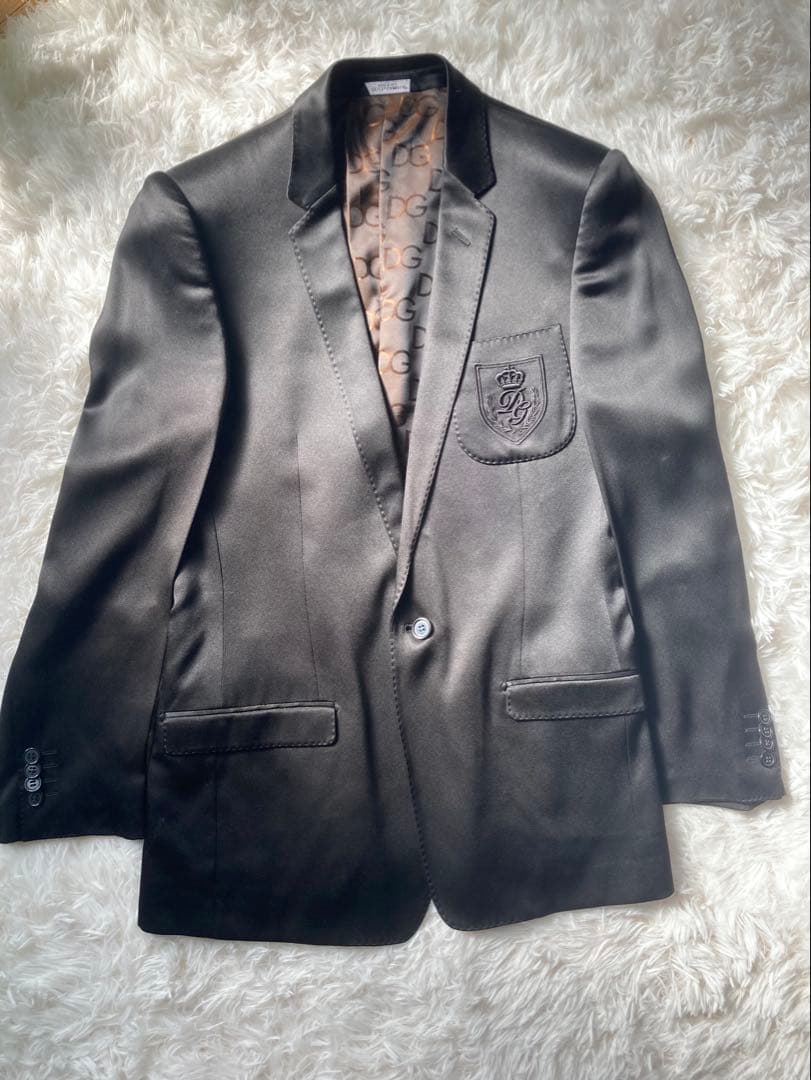 D&G ドルチェアンドガッバーナ　ブラックサテン ジャケット　48 美品