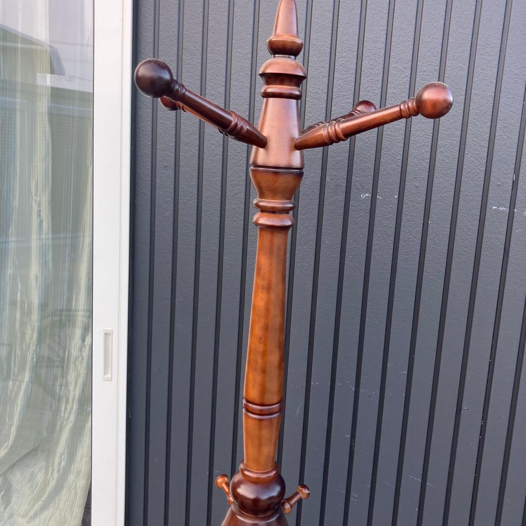 昭和レトロ カリモク 木製 ポールハンガー ハンガーラック 傘立て ビンテージ