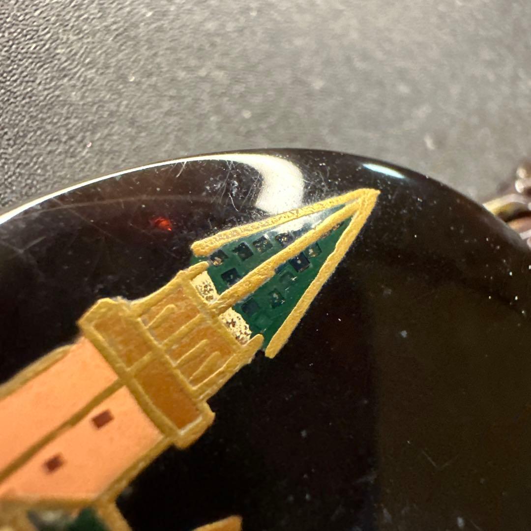 【vintage】川崎川光　作家もの　螺鈿細工　本鼈甲　ブローチ　ペンダント