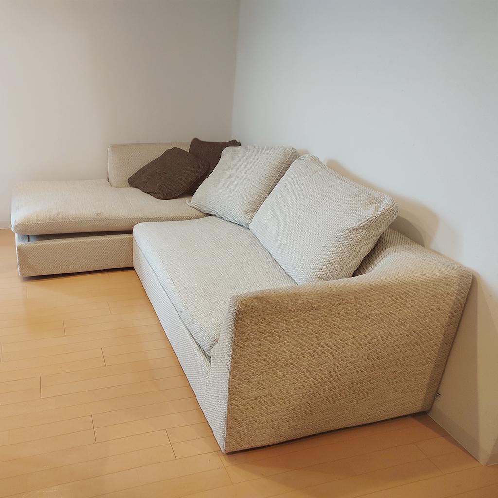 【リンク】] Vie⁺ L字型ソファ クッション、替カバー、クッション付き