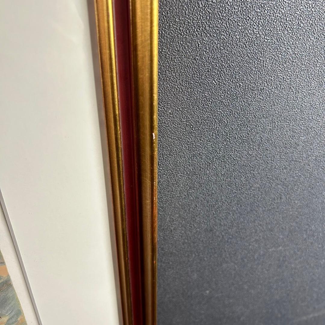 美品 小山敬三「浅間山」リトグラフ 落款有り 証明シール有 額縁入り