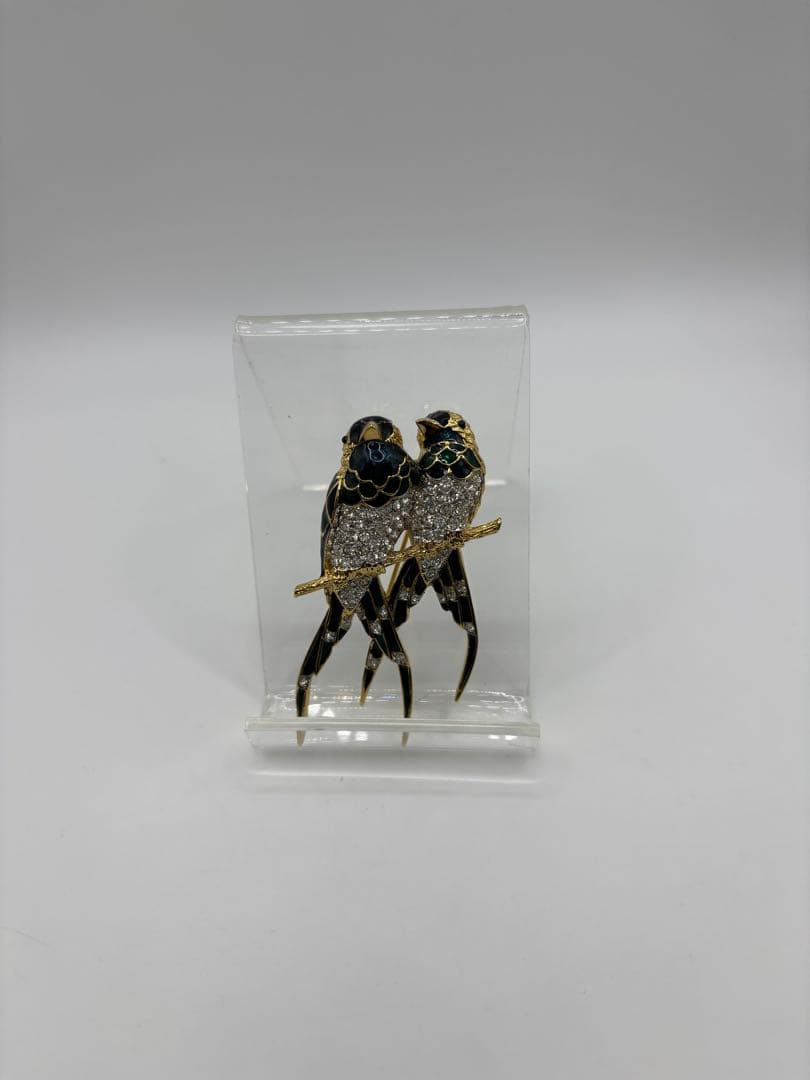 D’ORLAN　ドーラン　ブローチ　小鳥　ヴィンテージ　エナメル　ラインストーン