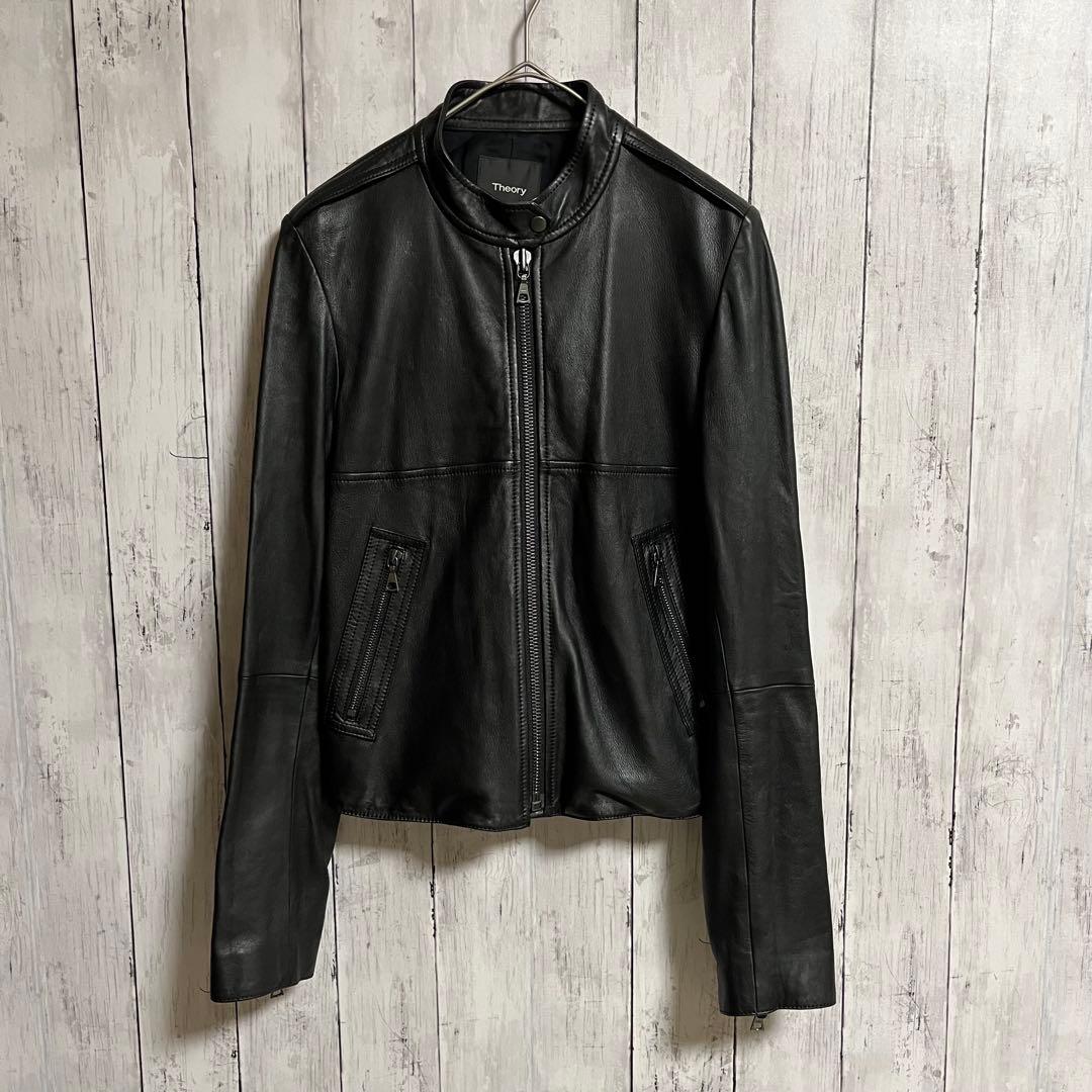 セオリー 羊革 シングル レザージャケット BAVEWICK ブラック S