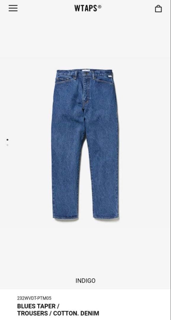 23AW wtaps ブルース　テーパー　トラウザーズ　デニム　パンツ