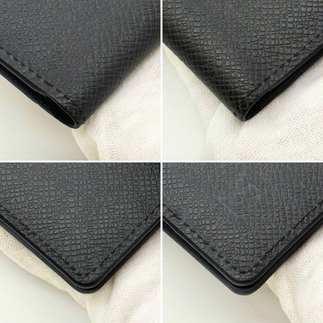 ✨超極美品✨ルイヴィトン タイガ 名刺 カード入れ LVロゴ ブラック 黒 牛革