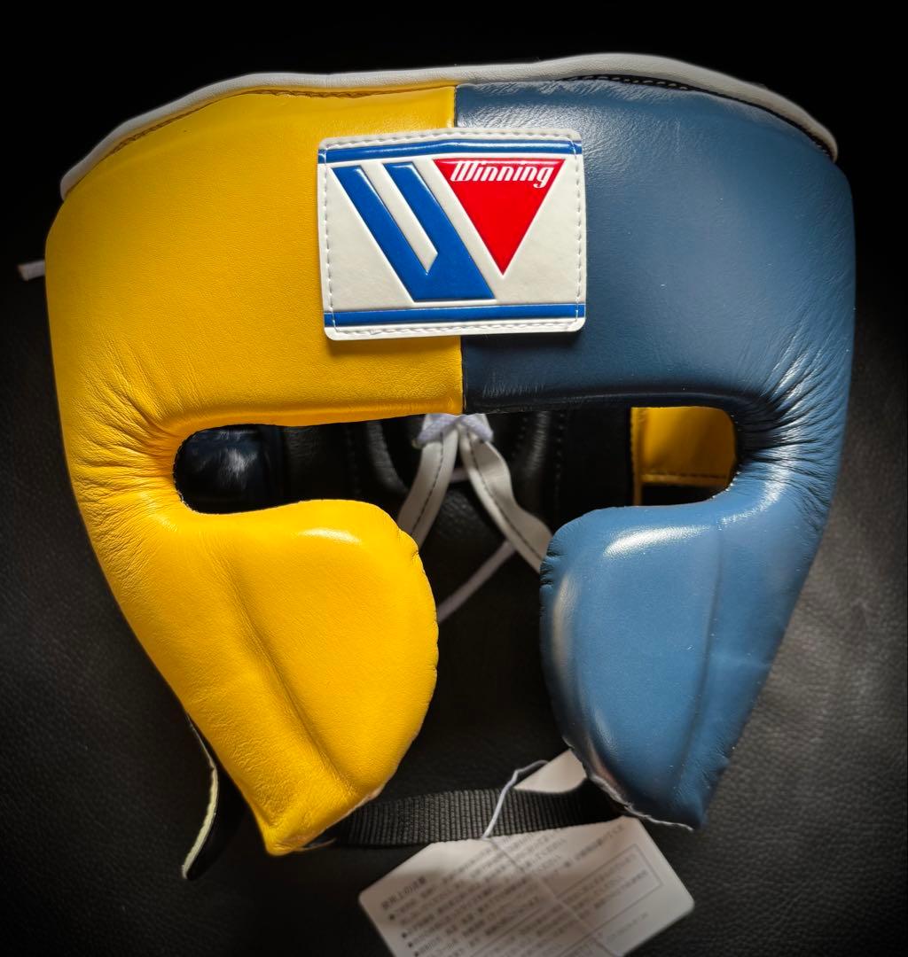 特注ウイニングボクシング ヘッドギア イエロー×ネイビー