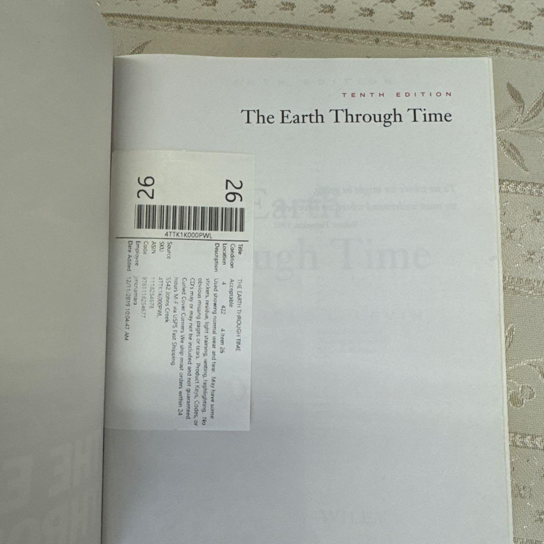 THE EARTH THROUGH TIME 第10版
