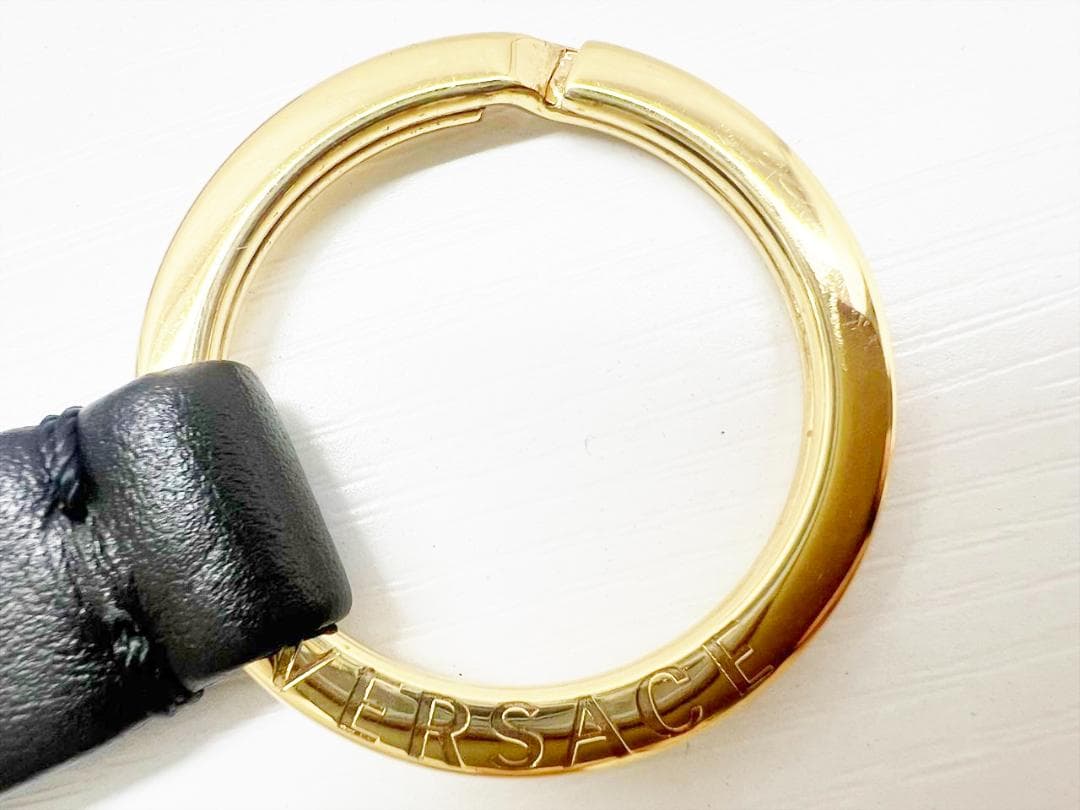 美品　ヴェルサーチ　メデューサ　グレカ　ナイロンキャンバス　キーリング