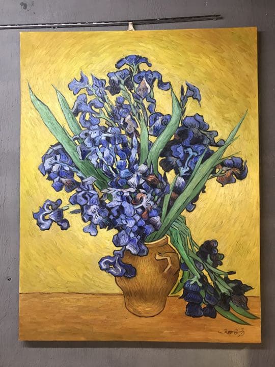 アイリスのある静物[中国のゴッホこと趙小勇作］