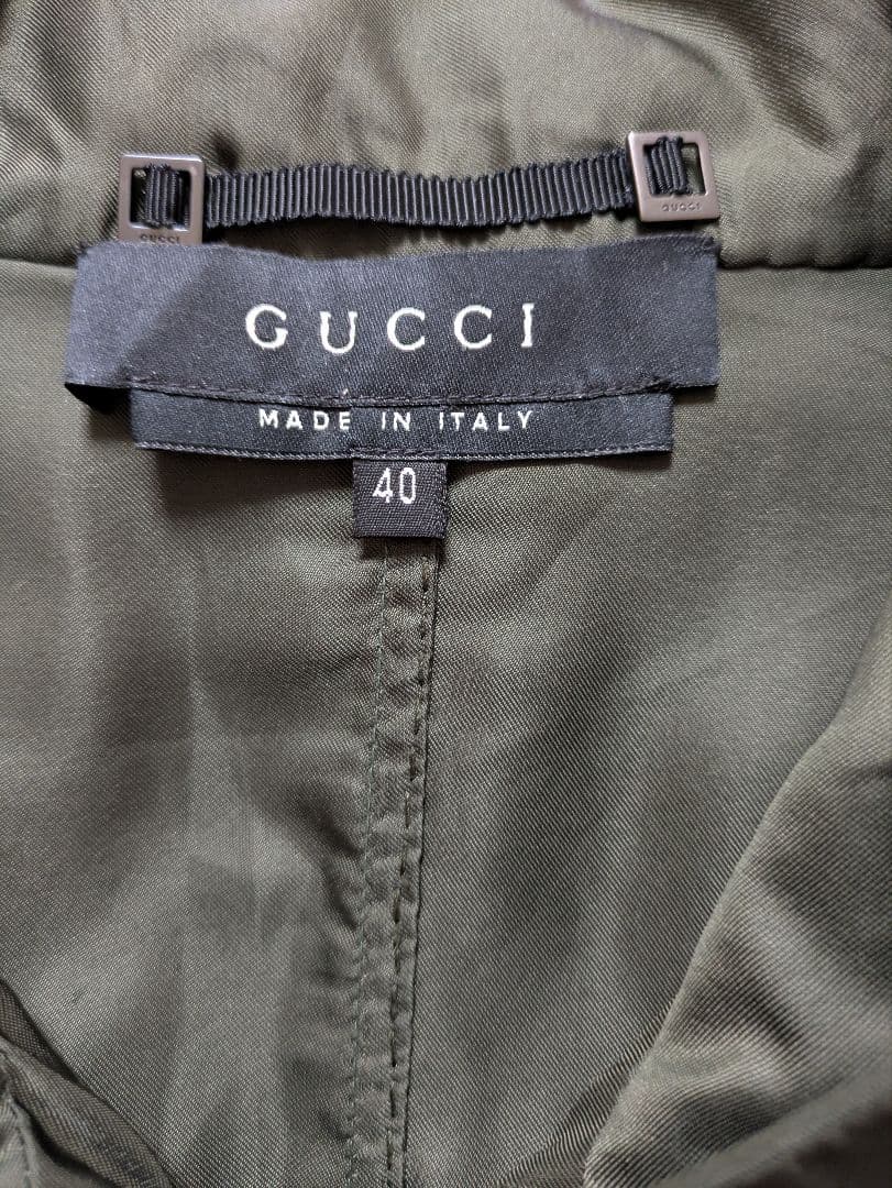 美品　GUCCI 長袖シャツ ジャケットサイズ40 オリーブグリーン