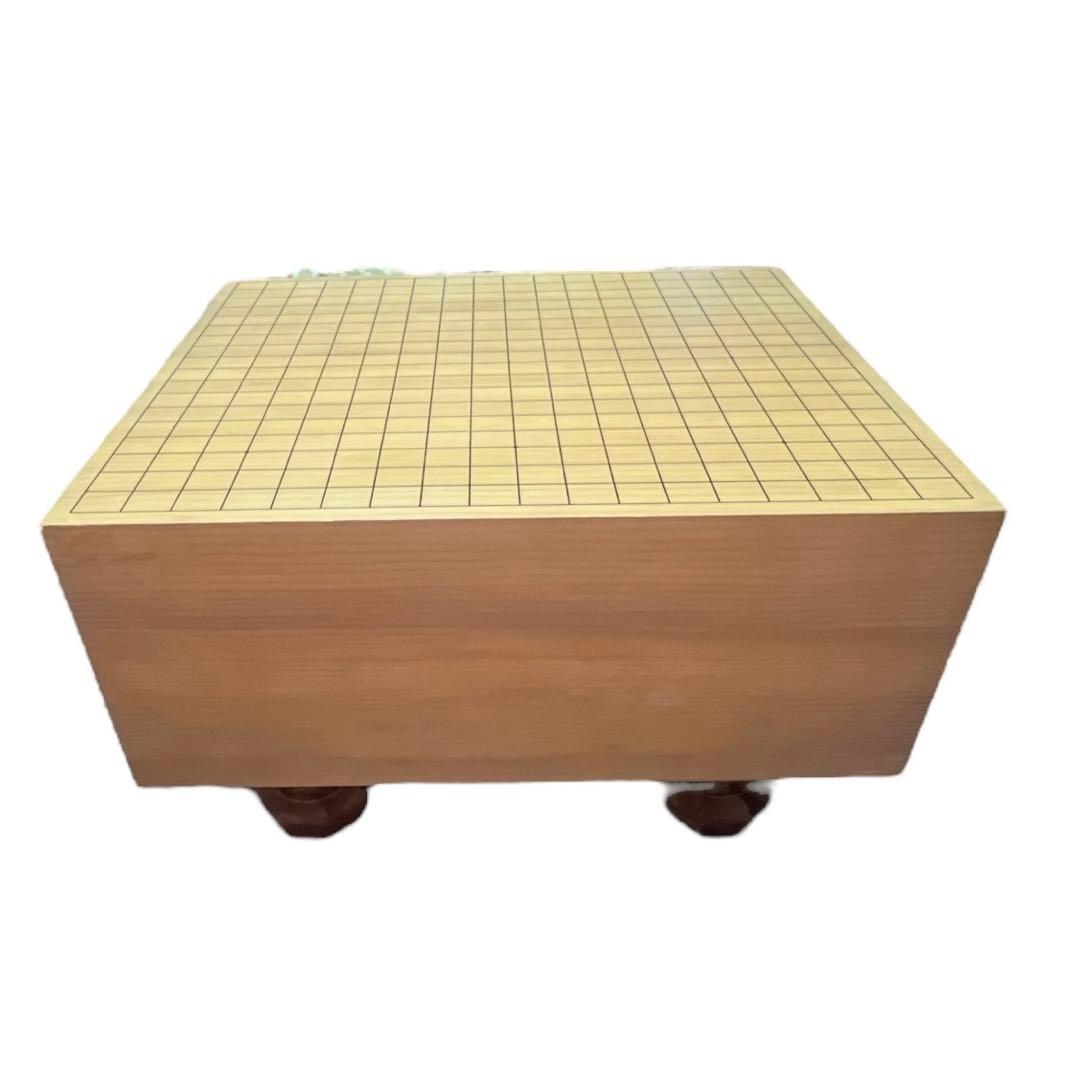 木製碁笥付き 碁盤　本蛤碁石・那智黒碁石33号　フルセット