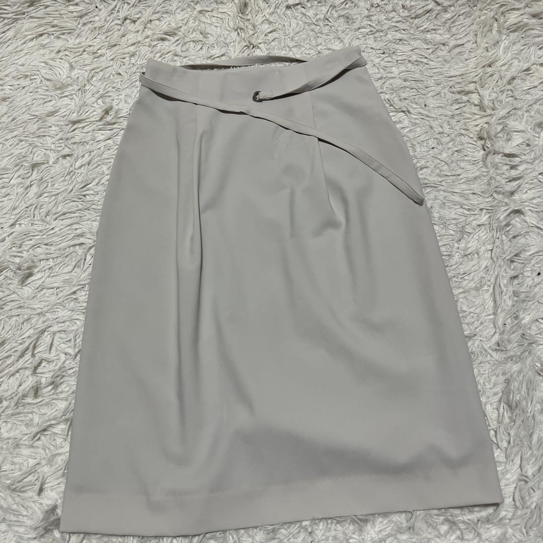 UNITED ARROWS スカートセット ライトグレー　ノーカラー ストレッチ