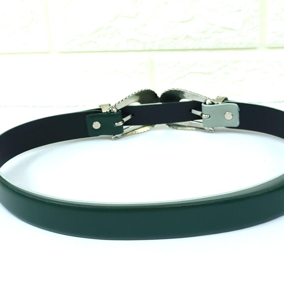 TOGA PULLA トーガプルラ ダブルバックルベルトグリーン 65～67.5