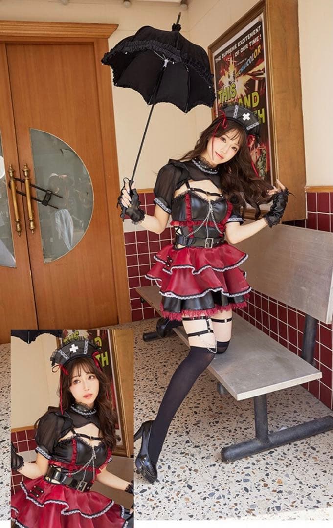 マリームーン ホーンテッドブラックレザーナース