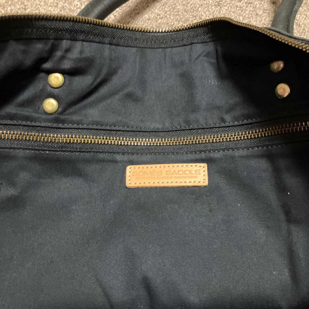 交渉可！ソメスサドル　大人メンズ ボストンバッグ　オールレザー大容量　ブラック