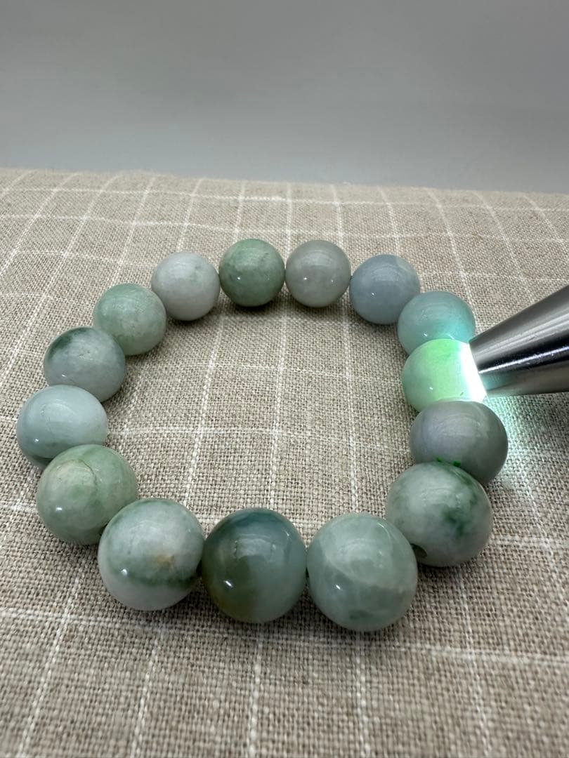 ☆天然☆極上品 極潤糸魚川翡翠美麗☆ろうかん質☆ブレスレット【新品】