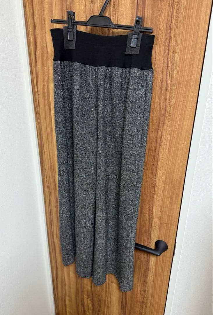 ビアズリー　ウエストリブネップツイードパンツ　ブラック　2