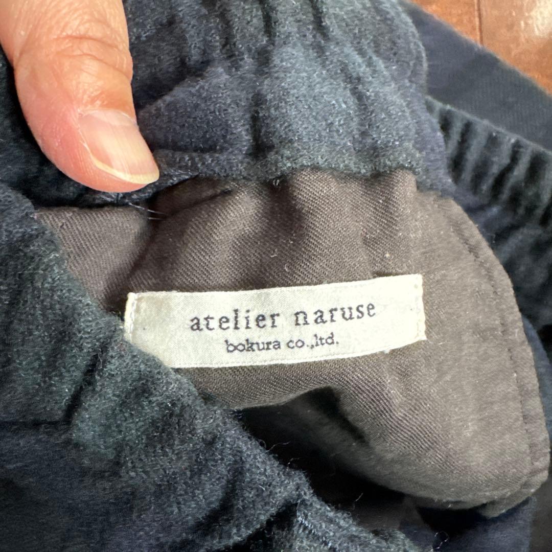 アトリエナルセ2024AWウールフラノガウチョパンツブラックウォッチ