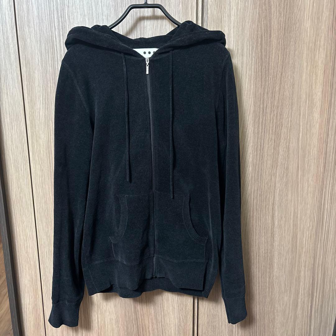 スリードッツ　モールジップアップフーディ　黒