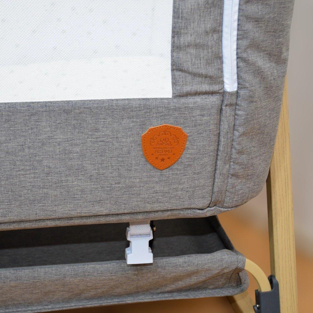 【美品】HZDMJベビーベッド添い寝折りたたみ ハイローベッドグレー