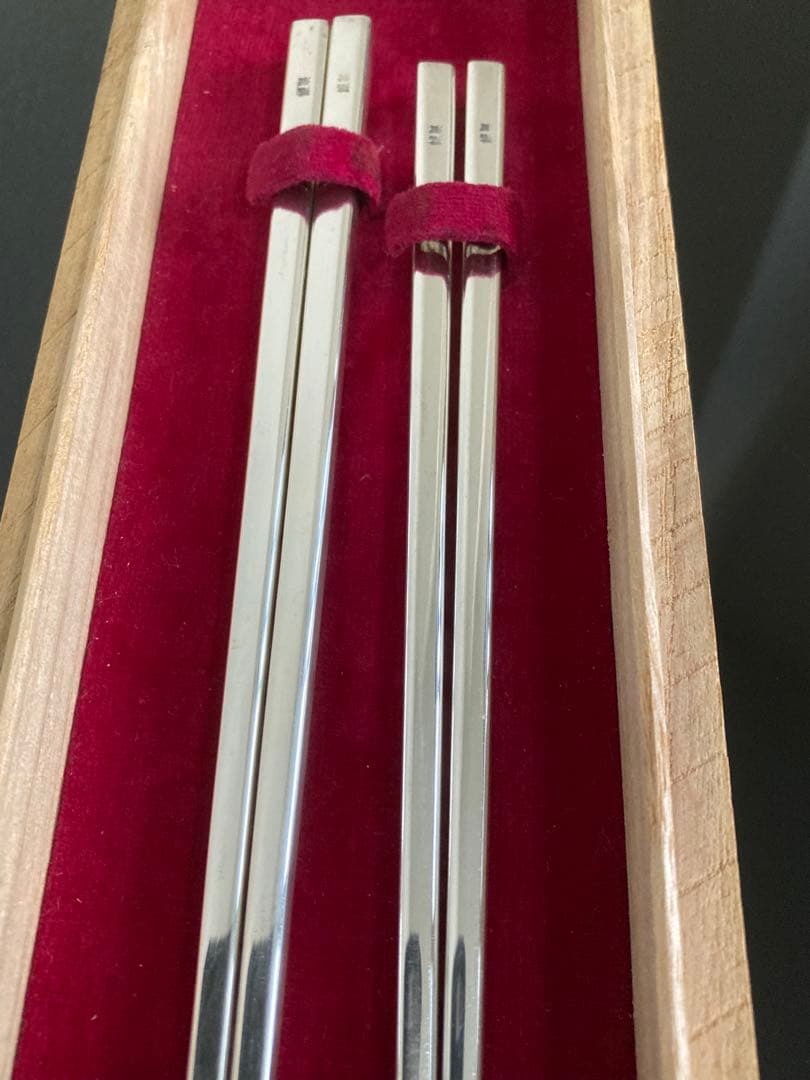 銀製 高品質 夫婦箸 21cm 19cm セット