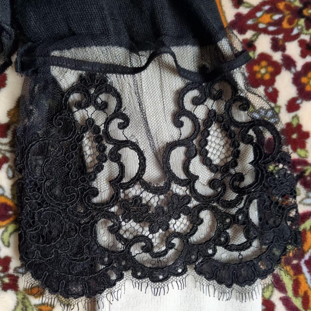 最終お値下げ　未使用　4298シズカコムロレース付きチュニック長袖2024秋冬