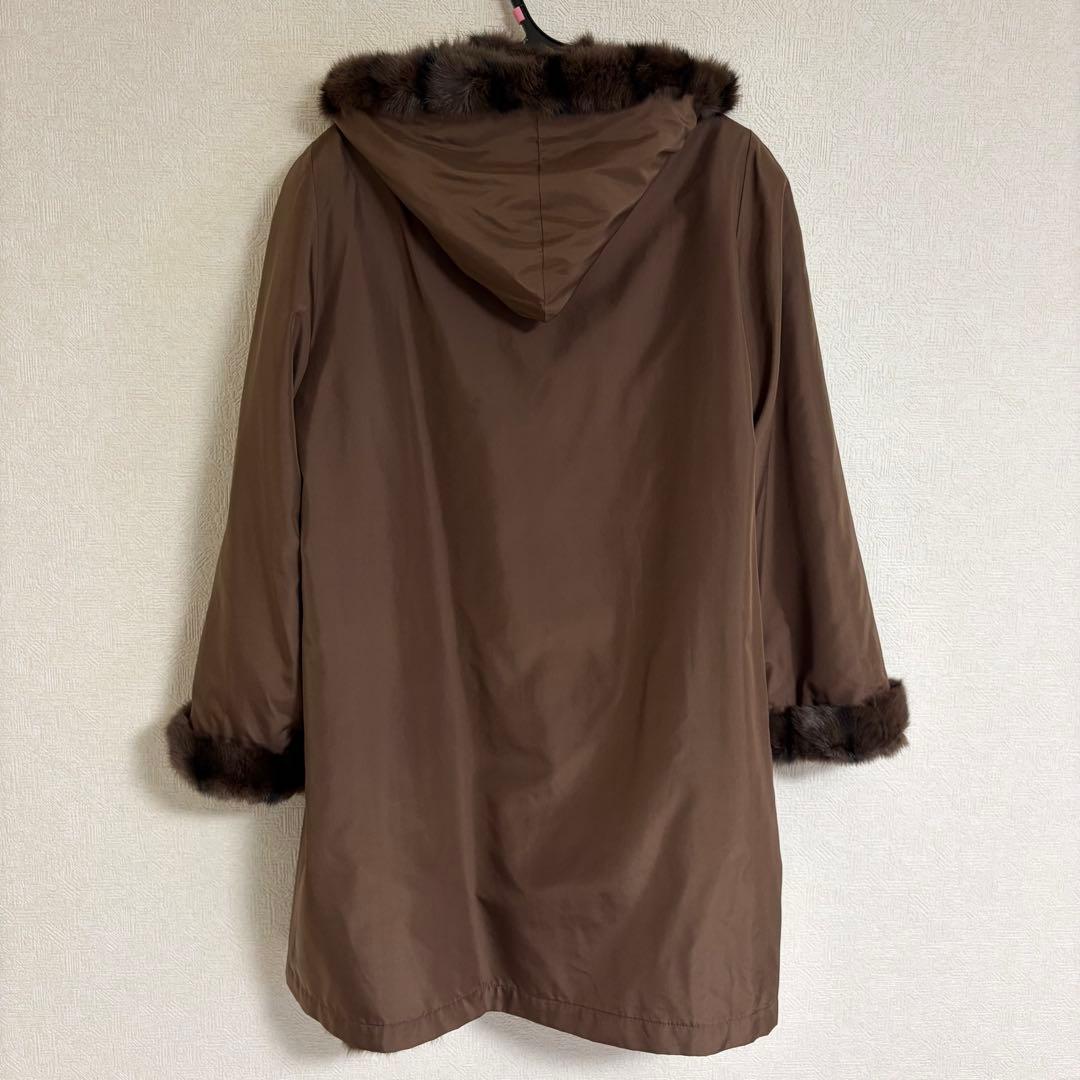 ロリス　リバーシブル フード付き　ファーコート