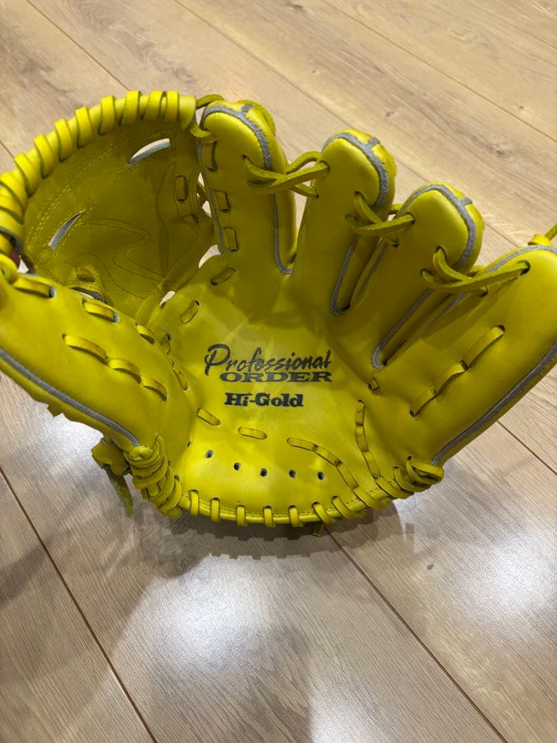 w*e様 Hi-Gold一般硬式投手オーダーグローブ！高校野球対応品！ほぼ新品！
