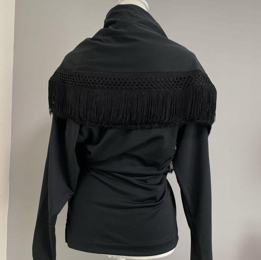 LUNA MATTINO ブラック フリンジショール