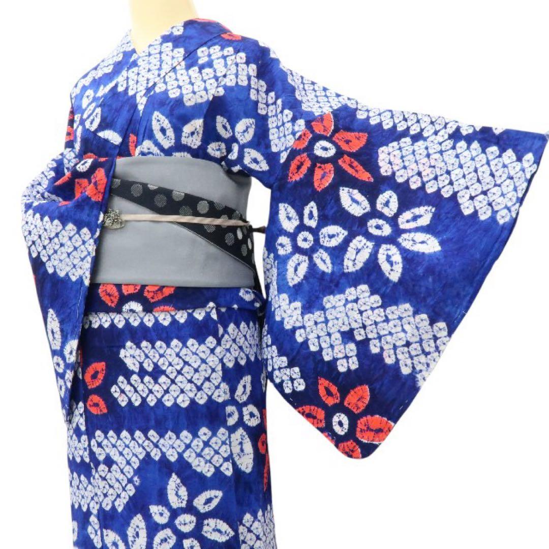 美品 有松鳴海絞り 高級浴衣 着物 A2224