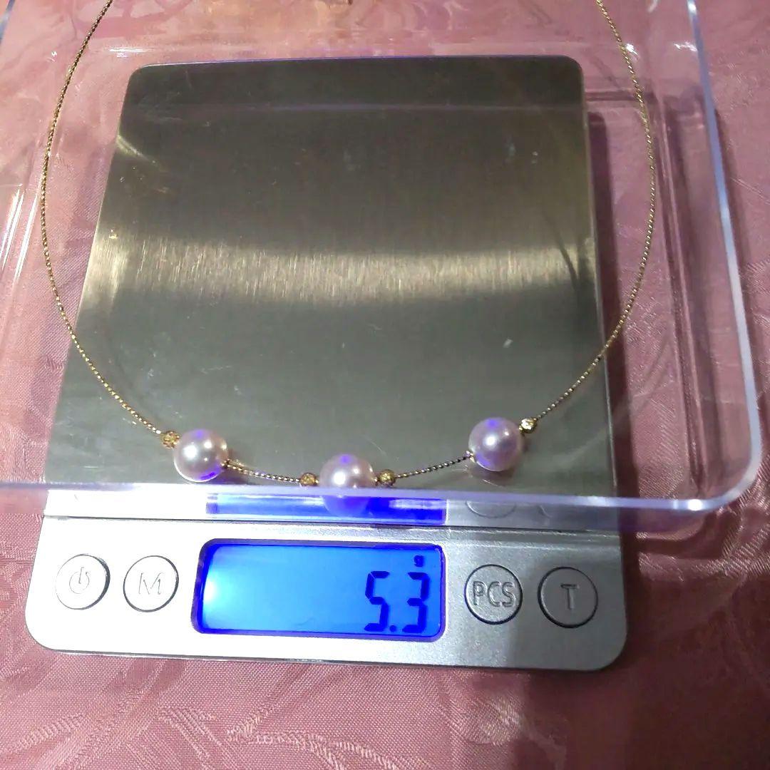 マルコちゃん【未使用】ＧＳＴＶ １８Ｋ ＹＧ アコヤ真珠 オメガネックレス