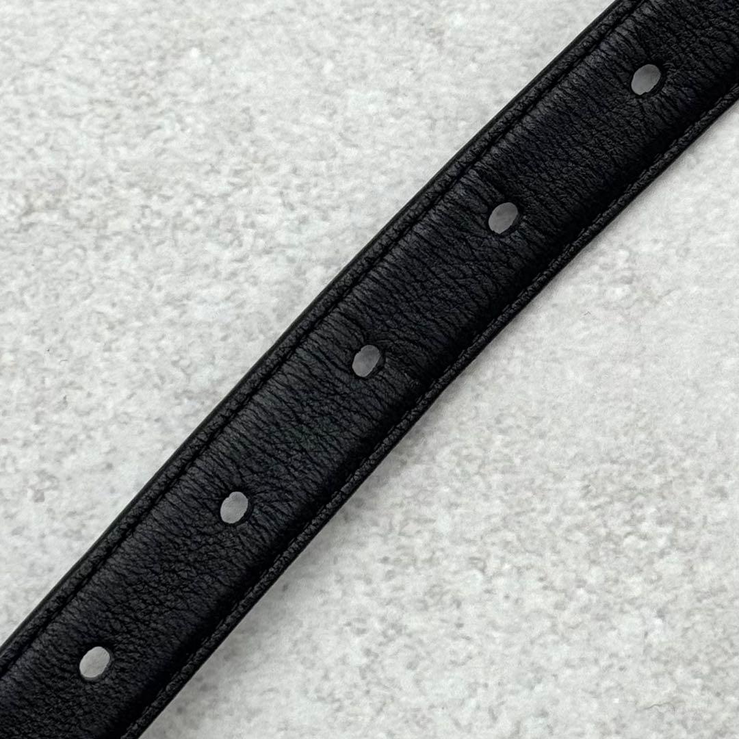 美品 サンローランパリ レザーベルト YSL ロゴデザイン ゴールド金具 黒