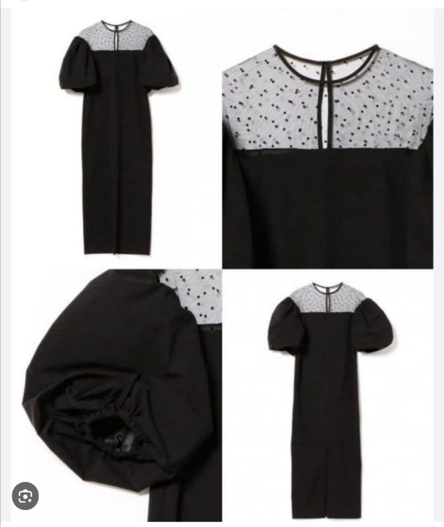 ANDRESD deccolete dot dress 結婚式 ワンピース