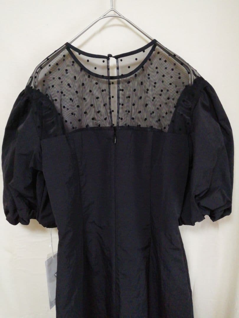 ANDRESD deccolete dot dress 結婚式 ワンピース