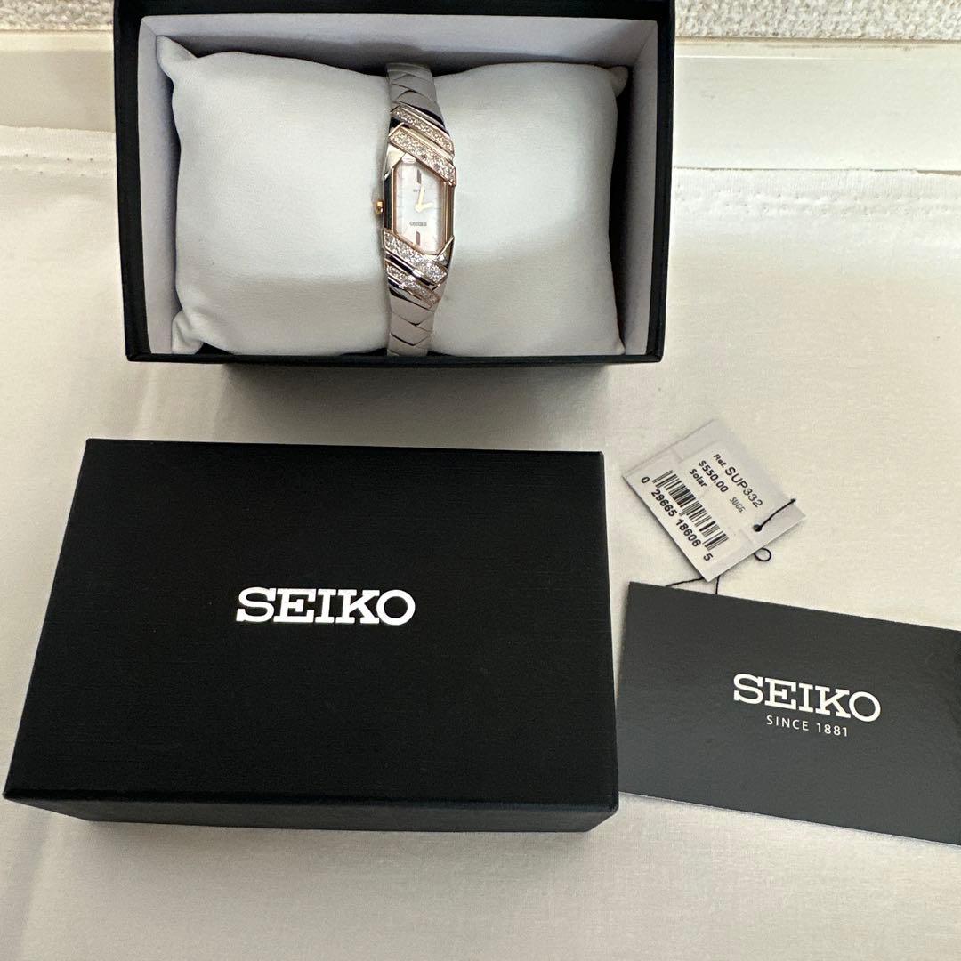 SEIKO SUP332 ソーラー時計 レディース ダイヤモンド装飾