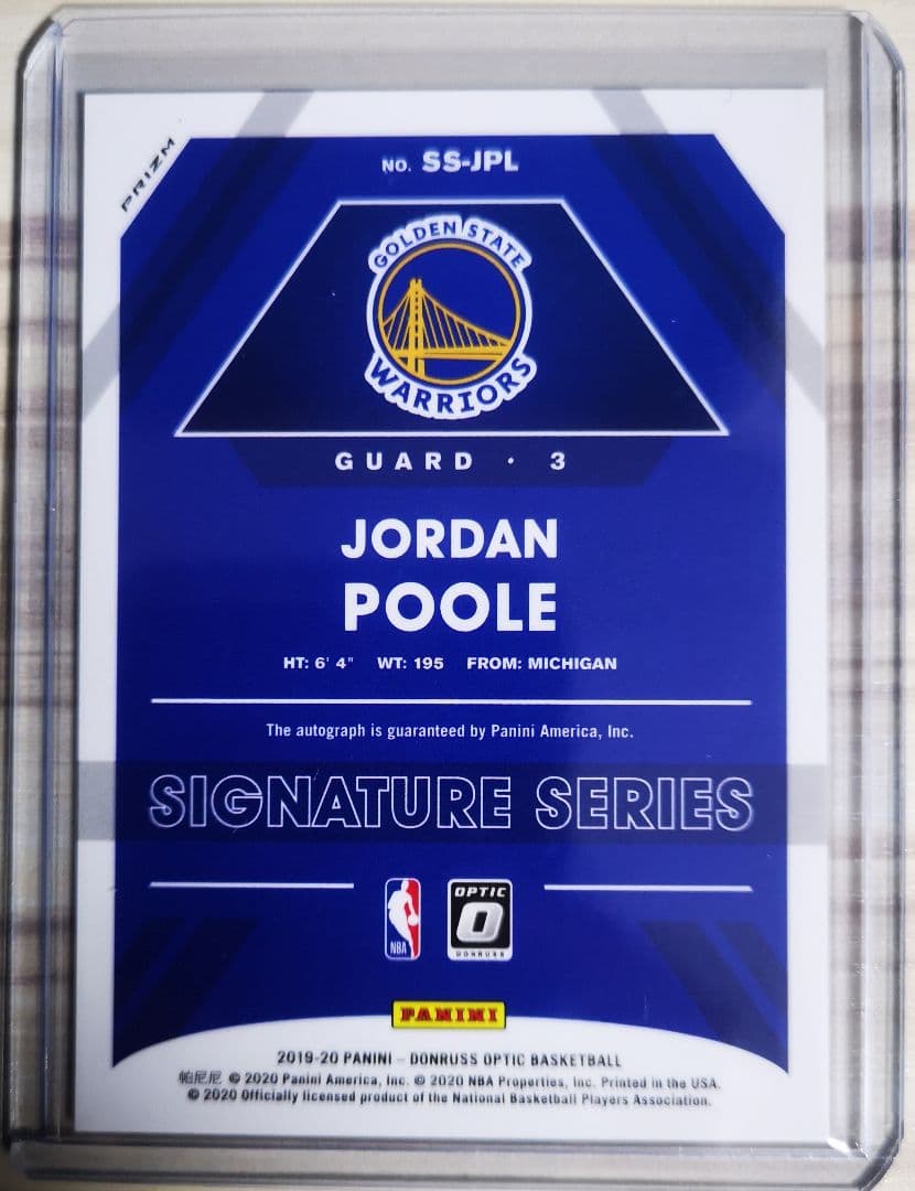 2019 donruss optic jordan poole Auto サイン