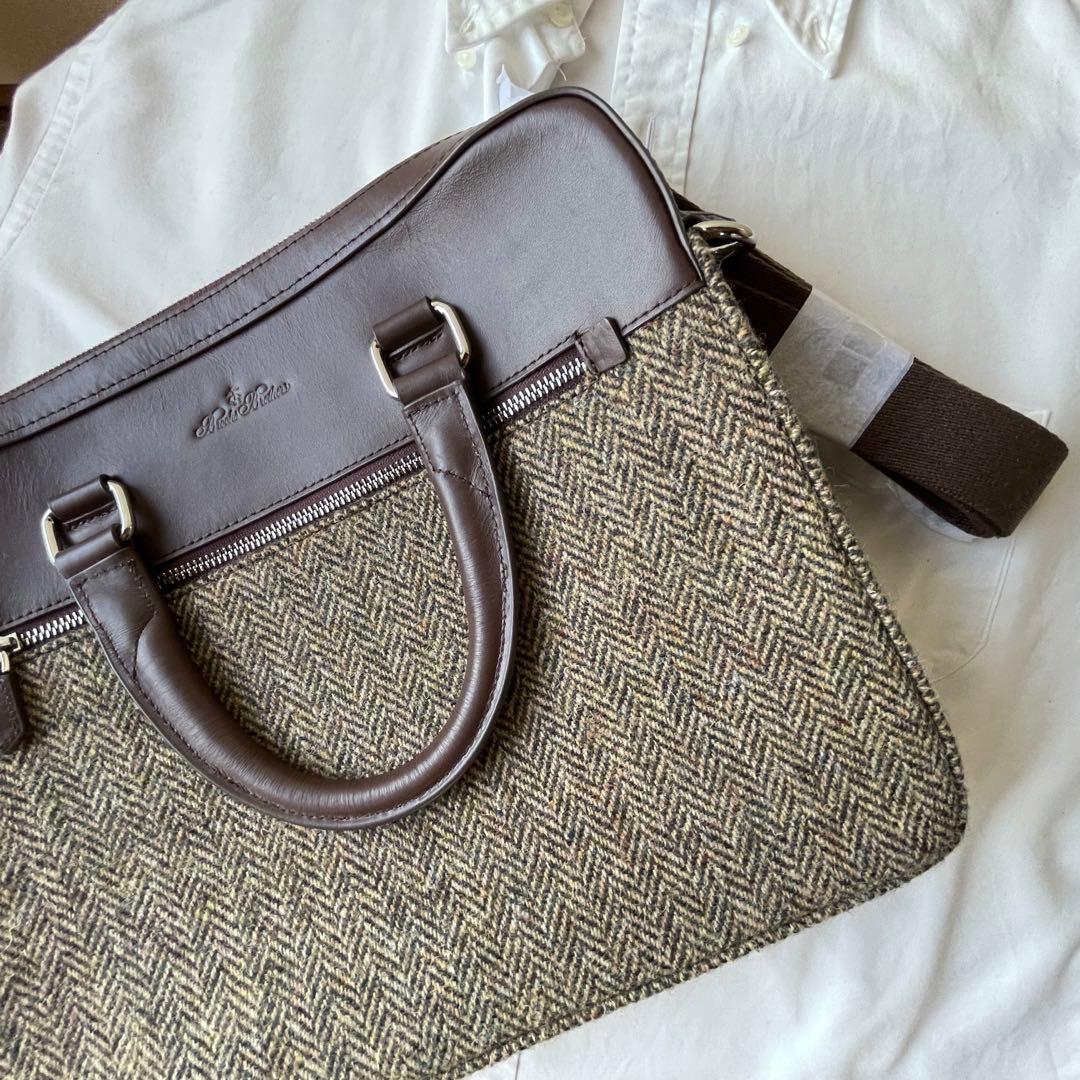 新品　Brooks Brothers ブリーフケース　ツイード　レザー
