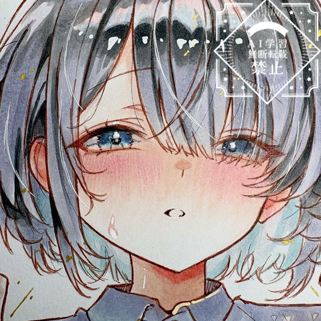 a*a様 一点物 オリジナル 色紙 手描きイラスト アナログ 女の子 創作 原画