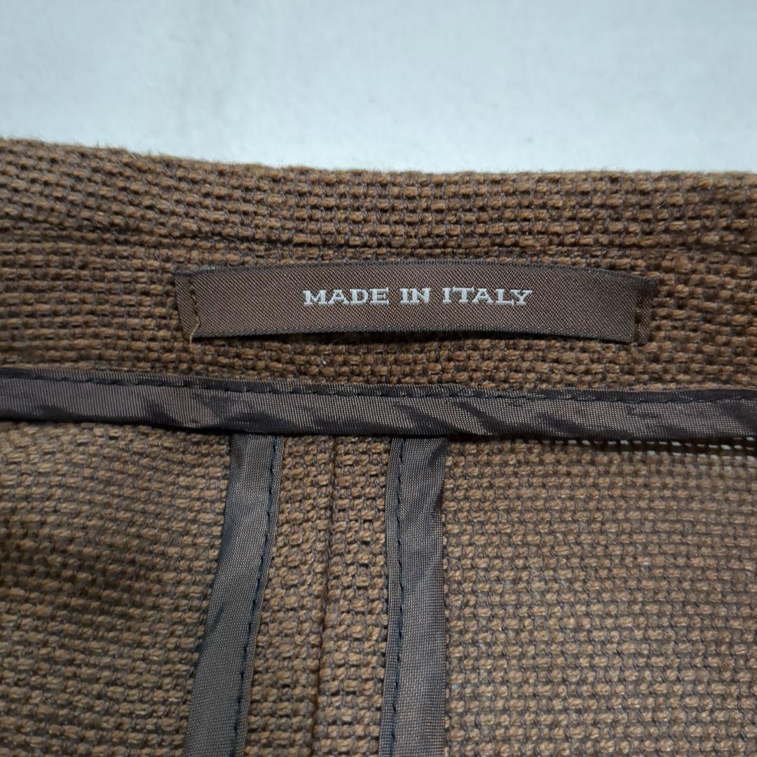 美品 タリアトーレ ダカール アンコンジャケット ブラウン リネン 46サイズ