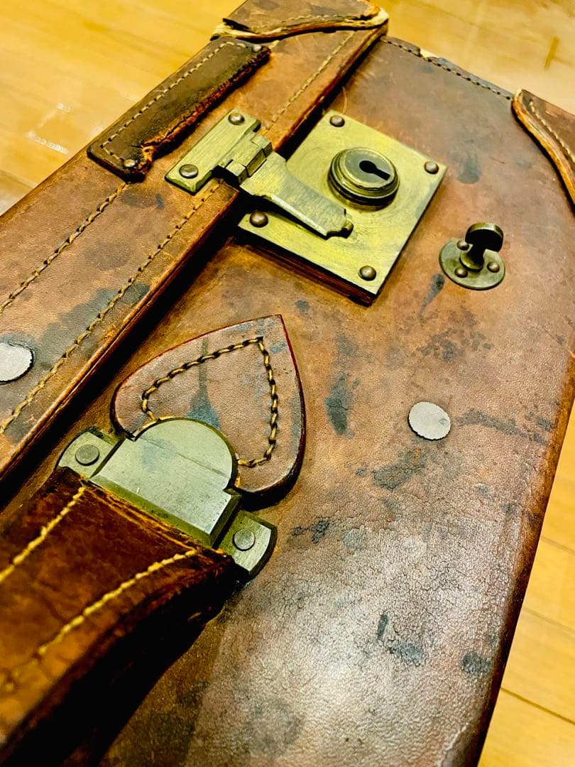 アンティークトランク 戦前品 満州国時代物 激レア 本革トランク